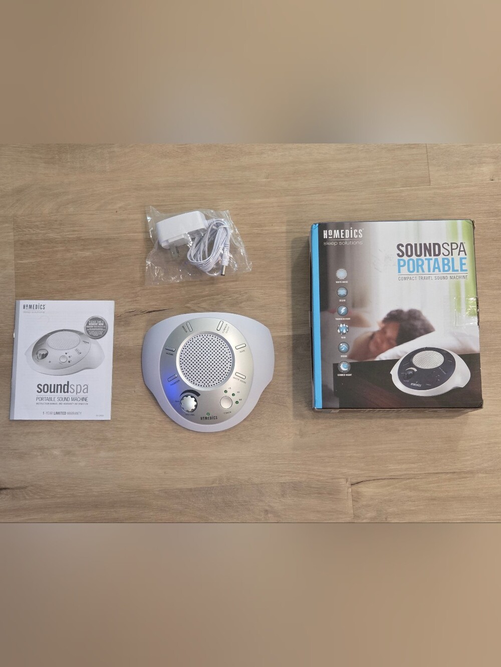 Homedics Soundspa Portable Sound Machine New Silver